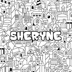 Coloraci&oacute;n del nombre SHERYNE - decorado ciudad