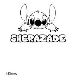 Coloraci&oacute;n del nombre SHERAZADE - decorado Stitch