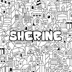 Coloraci&oacute;n del nombre SHERINE - decorado ciudad