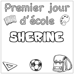 Coloraci&oacute;n del nombre SHERINE - decorado primer d&iacute;a de escuela