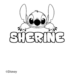 Coloraci&oacute;n del nombre SHERINE - decorado Stitch