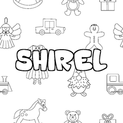 Coloraci&oacute;n del nombre SHIREL - decorado juguetes