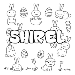 Coloraci&oacute;n del nombre SHIREL - decorado Pascua