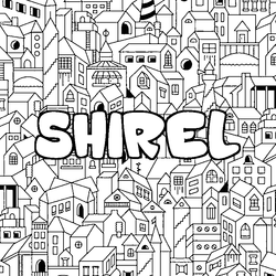 Coloraci&oacute;n del nombre SHIREL - decorado ciudad
