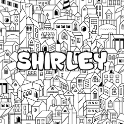 Coloraci&oacute;n del nombre SHIRLEY - decorado ciudad