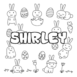 Coloraci&oacute;n del nombre SHIRLEY - decorado Pascua