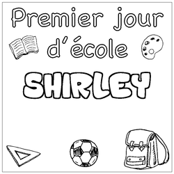 Coloraci&oacute;n del nombre SHIRLEY - decorado primer d&iacute;a de escuela
