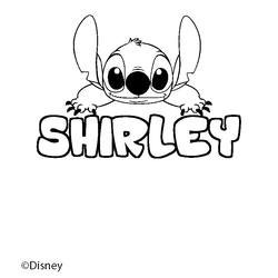 Coloraci&oacute;n del nombre SHIRLEY - decorado Stitch
