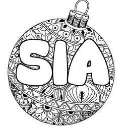 Coloraci&oacute;n del nombre SIA - decorado bola de Navidad
