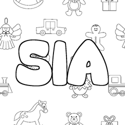 Coloraci&oacute;n del nombre SIA - decorado juguetes