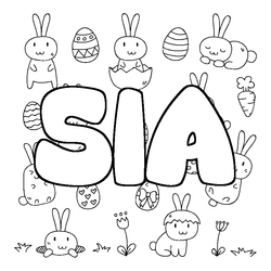 Coloraci&oacute;n del nombre SIA - decorado Pascua
