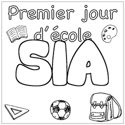 Coloraci&oacute;n del nombre SIA - decorado primer d&iacute;a de escuela