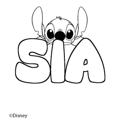 Coloraci&oacute;n del nombre SIA - decorado Stitch