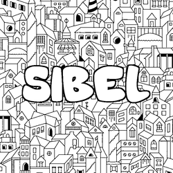 Coloraci&oacute;n del nombre SIBEL - decorado ciudad
