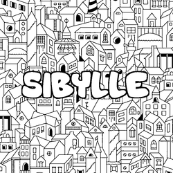 Coloraci&oacute;n del nombre SIBYLLE - decorado ciudad
