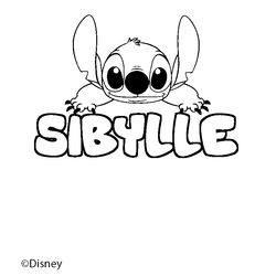Coloraci&oacute;n del nombre SIBYLLE - decorado Stitch