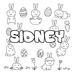 Coloraci&oacute;n del nombre SIDNEY - decorado Pascua