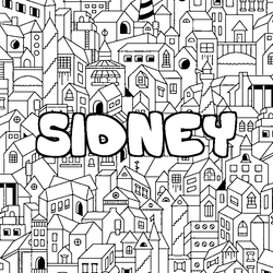 Coloraci&oacute;n del nombre SIDNEY - decorado ciudad