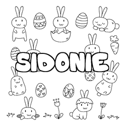 Coloraci&oacute;n del nombre SIDONIE - decorado Pascua