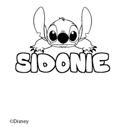 Coloraci&oacute;n del nombre SIDONIE - decorado Stitch