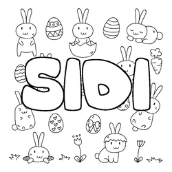 Coloraci&oacute;n del nombre SIDI - decorado Pascua