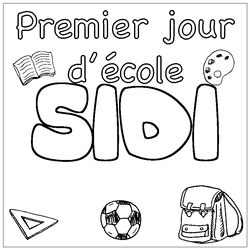 Coloraci&oacute;n del nombre SIDI - decorado primer d&iacute;a de escuela
