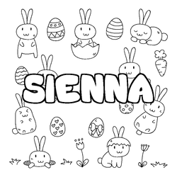 Coloraci&oacute;n del nombre SIENNA - decorado Pascua