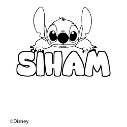 Coloraci&oacute;n del nombre SIHAM - decorado Stitch