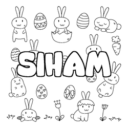 Coloraci&oacute;n del nombre SIHAM - decorado Pascua