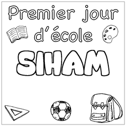 Coloraci&oacute;n del nombre SIHAM - decorado primer d&iacute;a de escuela