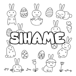 Coloraci&oacute;n del nombre SIHAME - decorado Pascua