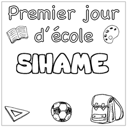 Coloraci&oacute;n del nombre SIHAME - decorado primer d&iacute;a de escuela