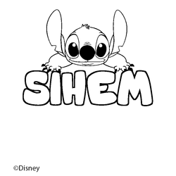 Coloraci&oacute;n del nombre SIHEM - decorado Stitch