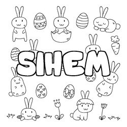 Coloraci&oacute;n del nombre SIHEM - decorado Pascua
