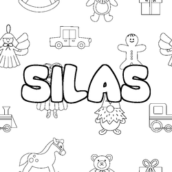 Coloraci&oacute;n del nombre SILAS - decorado juguetes