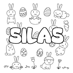Coloraci&oacute;n del nombre SILAS - decorado Pascua