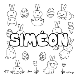 Coloraci&oacute;n del nombre SIM&Eacute;ON - decorado Pascua