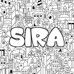 Coloraci&oacute;n del nombre SIRA - decorado ciudad