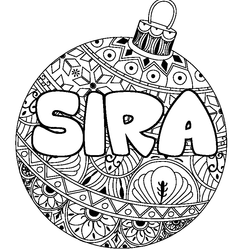 Coloraci&oacute;n del nombre SIRA - decorado bola de Navidad