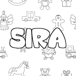 Coloraci&oacute;n del nombre SIRA - decorado juguetes
