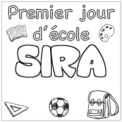 Coloraci&oacute;n del nombre SIRA - decorado primer d&iacute;a de escuela
