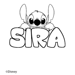 Coloraci&oacute;n del nombre SIRA - decorado Stitch