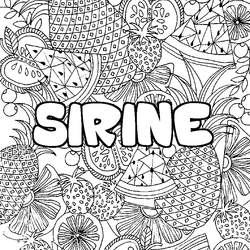Coloraci&oacute;n del nombre SIRINE - decorado mandala de frutas