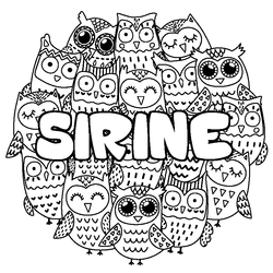 Coloraci&oacute;n del nombre SIRINE - decorado b&uacute;hos