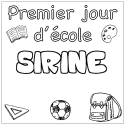 Coloraci&oacute;n del nombre SIRINE - decorado primer d&iacute;a de escuela