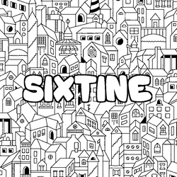 Coloraci&oacute;n del nombre SIXTINE - decorado ciudad