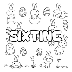Coloraci&oacute;n del nombre SIXTINE - decorado Pascua