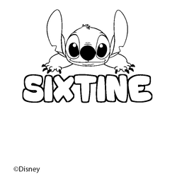 Coloraci&oacute;n del nombre SIXTINE - decorado Stitch