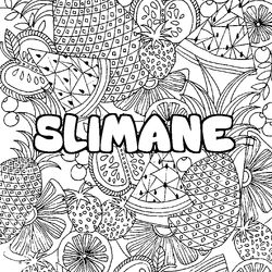 Coloraci&oacute;n del nombre SLIMANE - decorado mandala de frutas
