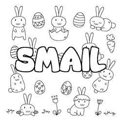 Coloraci&oacute;n del nombre SMAIL - decorado Pascua